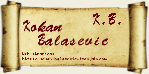 Kokan Balašević vizit kartica